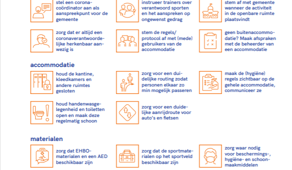 Posters en borden voor herstart sport